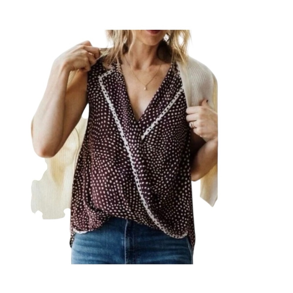 Rag And Bone Dean Polka Dot Faux Wrap Top - Picture 2 of 8